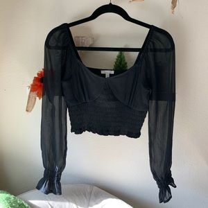 Black long sleeved top